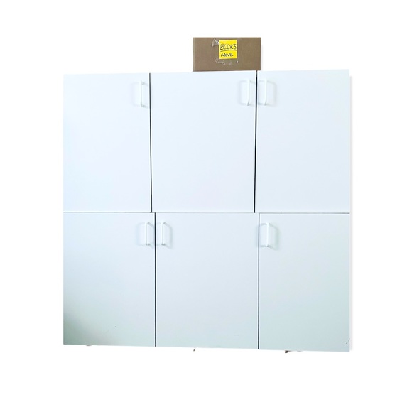 3-Door White Melamine Cabinets